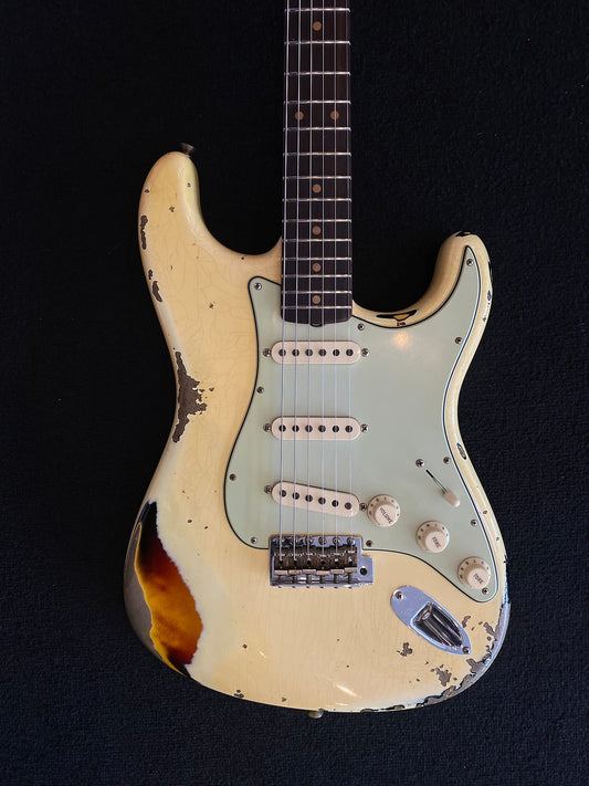 Fender Custom Shop 61 Stratocaster Vintage White / 3 Color Sunburst Heavy Relic