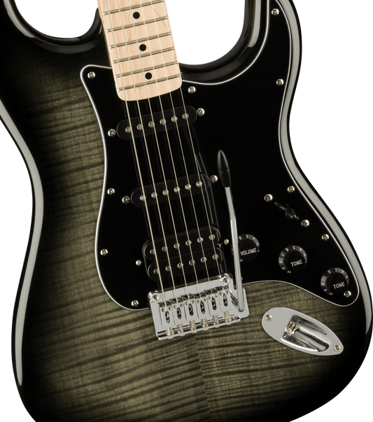 Squier Affinity Series Stratocaster FMT HSS Electric Guitar - Black Burst with Maple Fingerboard