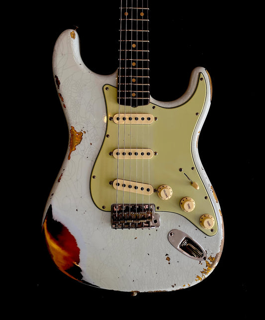 Fender Custom Shop 1961 Stratocaster Heavy Relic Super Faded Aged Sonic Blue / 3 Tone Sunburst
