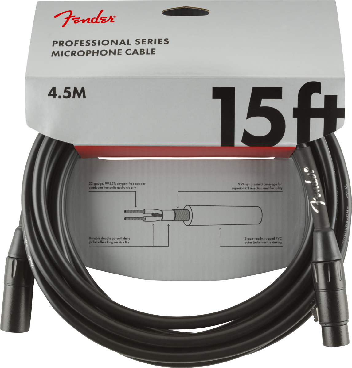 15ft Fender Professional Series Microphone Cable