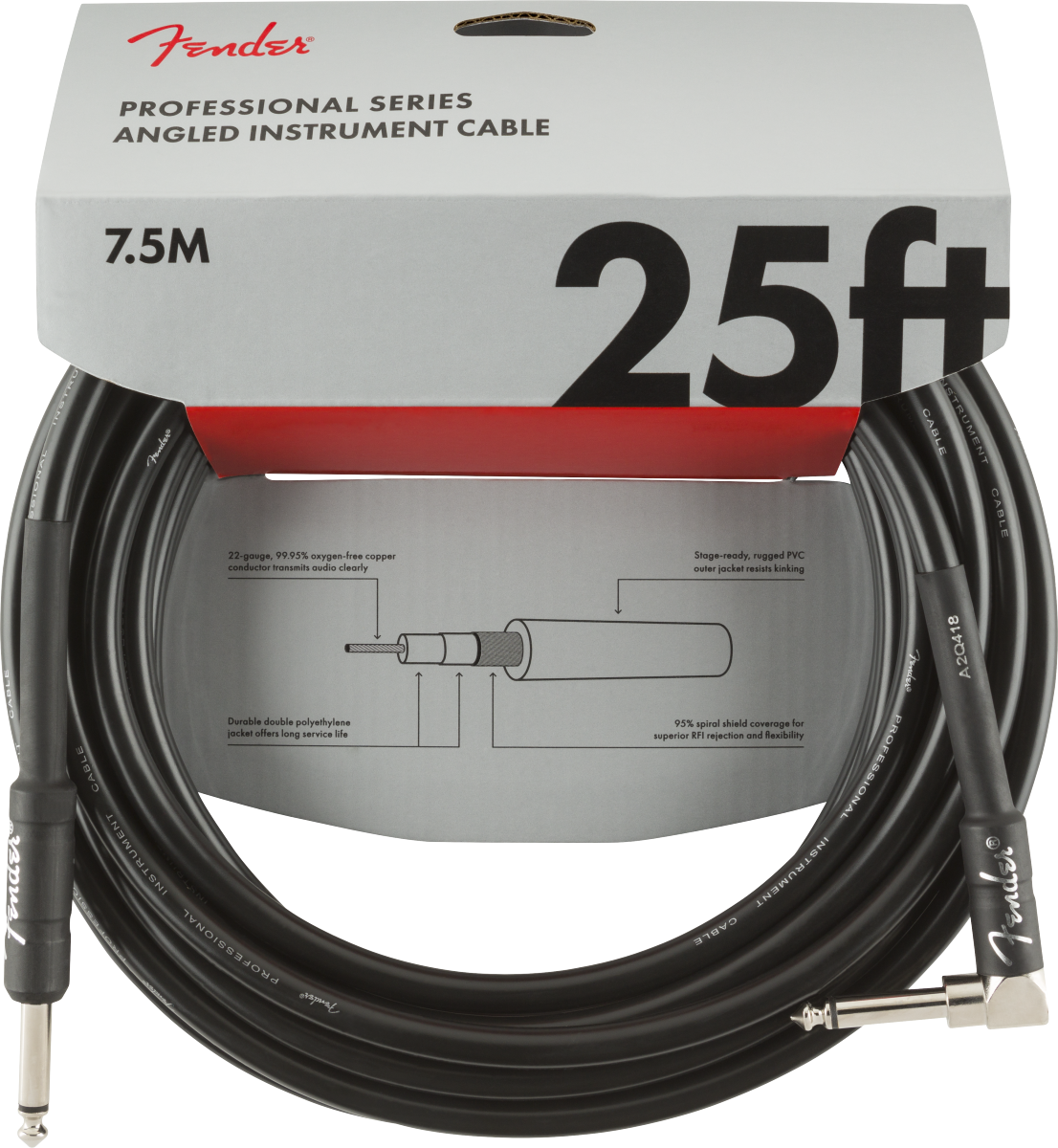 25ft Fender Professional Series Instrument Cable